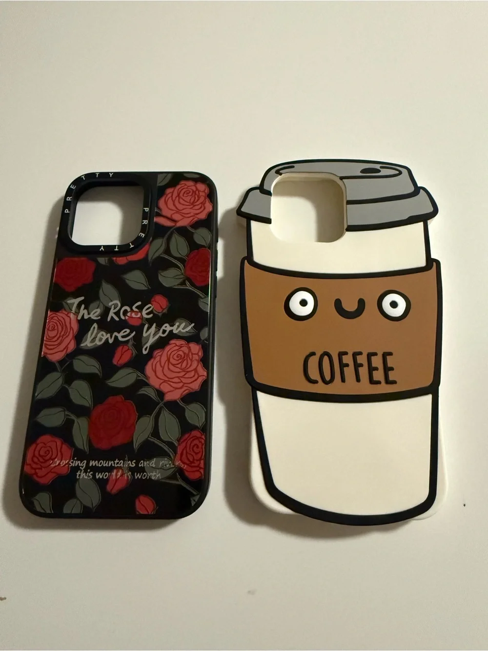 iPhone 16 pro ma1Cute Coffee Cup & Rose Pattern Phone Case Set - Black, Red, Bro
